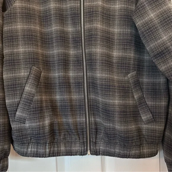 WAO Bomber Jacket Plaid Black and Gray Women's Sz Medium - Picture 5 of 16